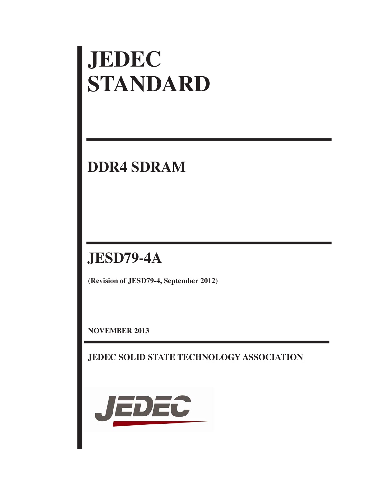DDR4 JEDEC 官方标准文档JESD79FJESD79-4A