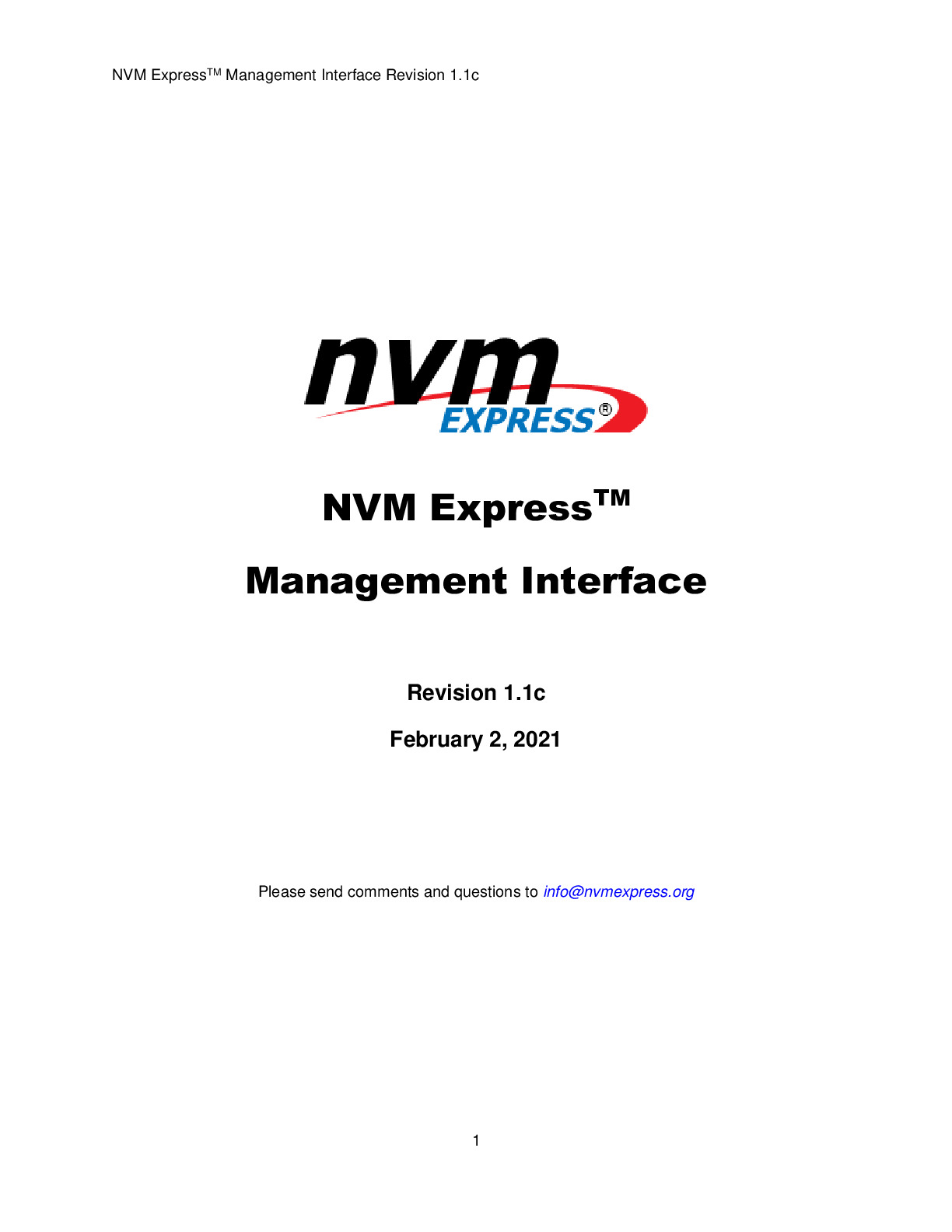 接口规范NVM-Express-Management-Interface