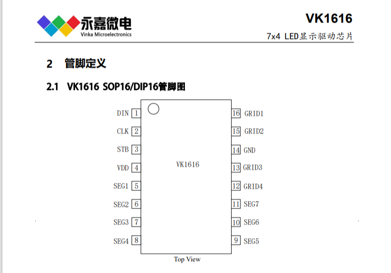 LED显示驱动高抗干扰数显芯片VK1616资料分享