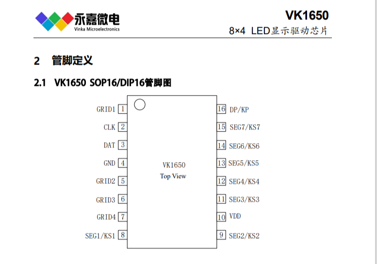 空调LED驱动LED驱动器厂家芯片VK1650