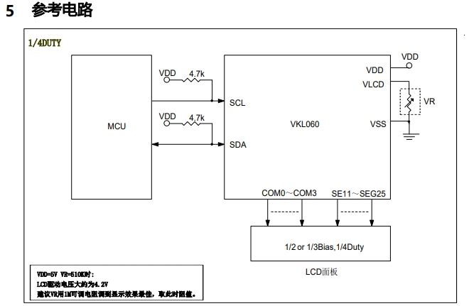 超低电流段码驱动VKL060芯片资料，适用于充气泵LCD驱动等