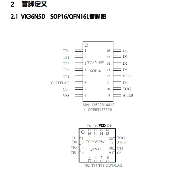 五路触摸检测芯片VK36N5D电容式触控IC原厂