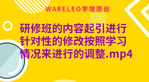 WARELEO李增原创 研修班的内容起引进行针对性的修改按照学习情况来进行的调整.mp4