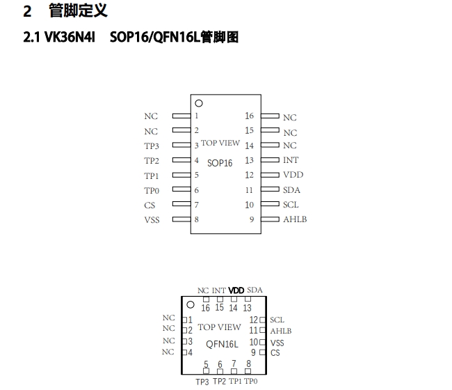 电容式触控芯片 VK36N4I 防干扰 4 通道触摸 / 支持多键同时触摸