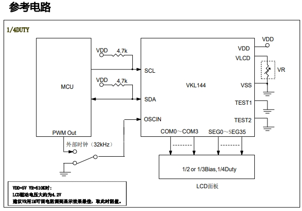 超小封装液晶驱动VKL144可完全替代MCP144断码屏芯片原厂