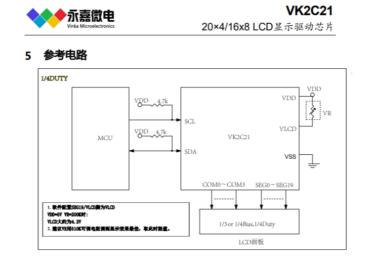 笔段液晶显示IC抗干扰段码屏驱动VK2C21