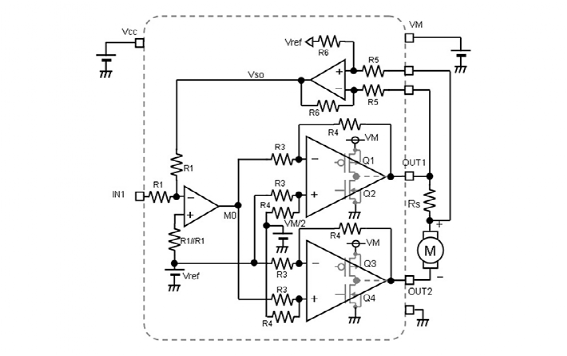​BTL功放电路的有刷直流电机驱动:线性电流驱动
