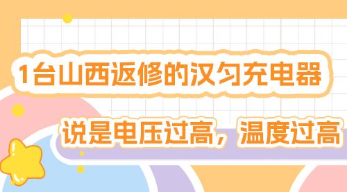 1台山西返修的汉匀充电器，说是电压过高，温度过高