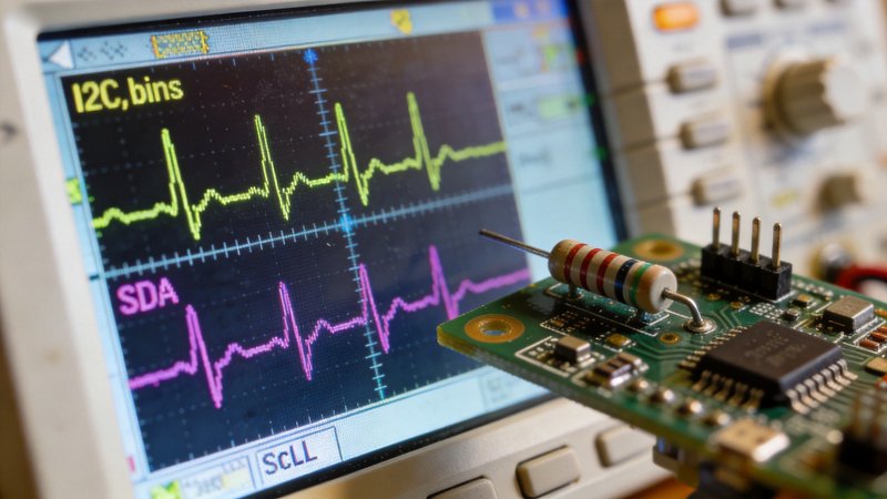 I2C总线波形SDA SCL上拉电阻电路示波器