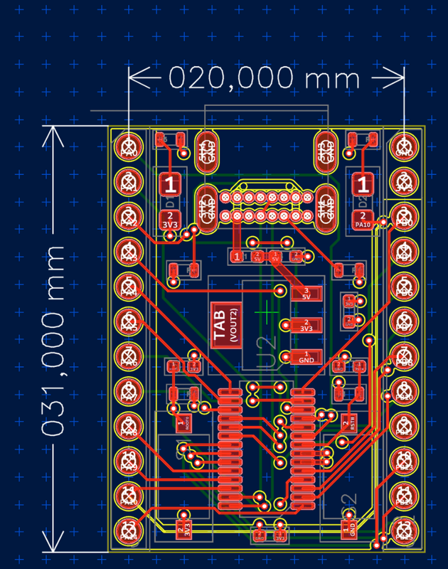 PCB设计视图中的板框、焊盘、走线与尺寸,共同构成设计对象。