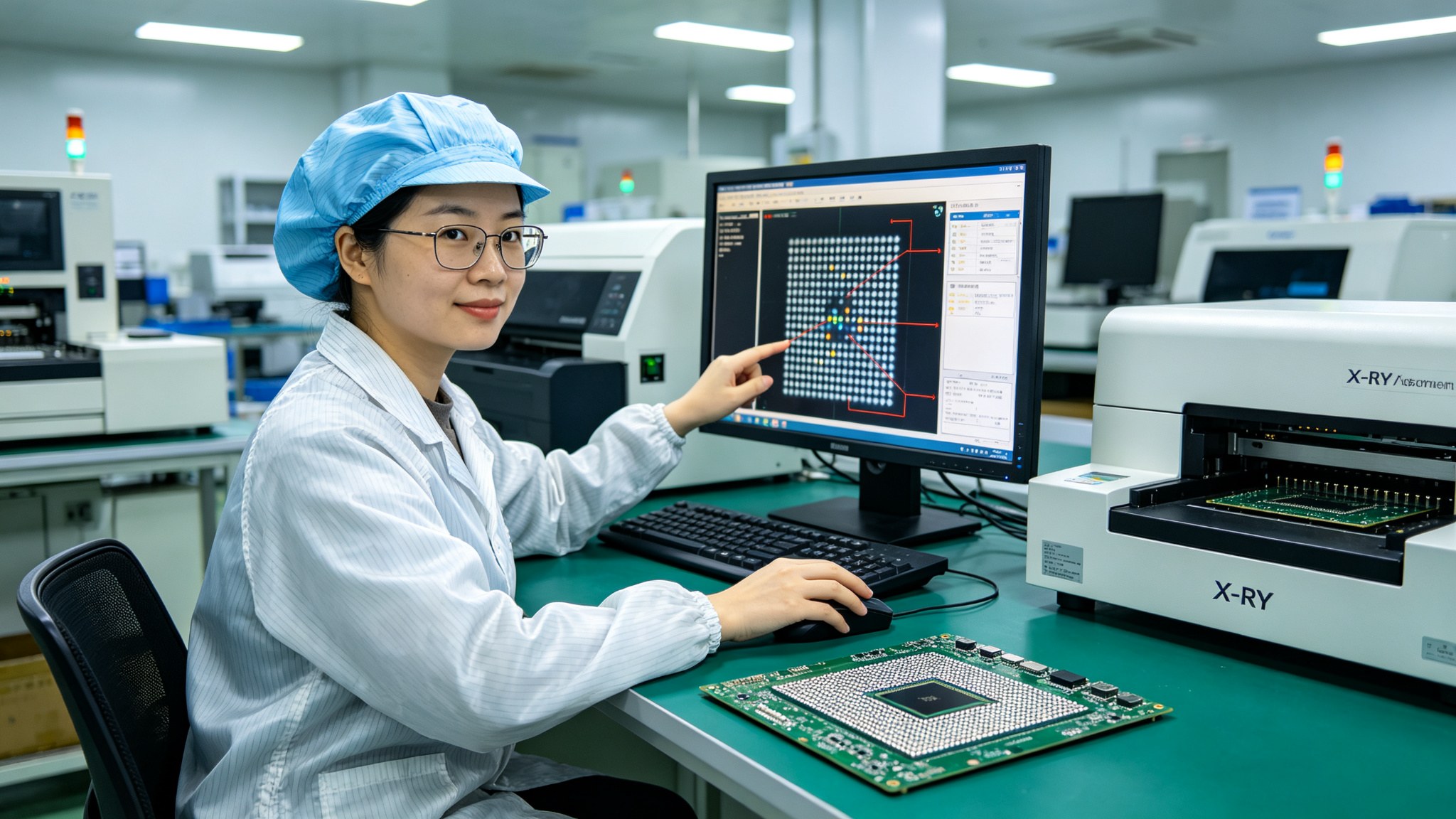 凡亿电路SMT贴片服务凡亿电路质检工程师X-Ray检测BGA焊点