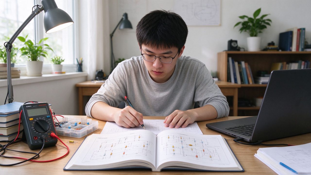 零基础学硬件多久能独立画板 学员对照电路原理图学习