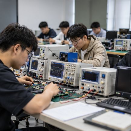 工程技术学习场景下的电路板测量练习