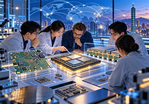 先进封装、PCB与工程团队协作的AI生成示意图