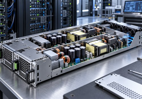 AI生成示意图|服务器电源内部功率器件与PCB