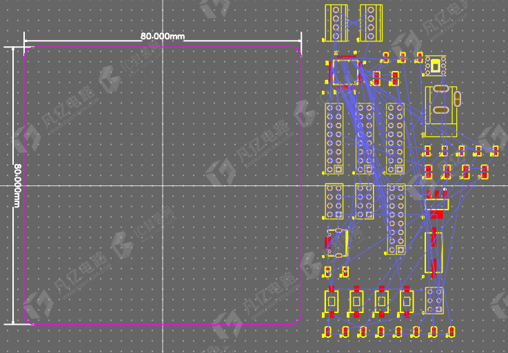 图3-8网表导入PCB完成