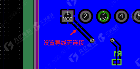 图2-26 铜皮规则设置与导线无连接